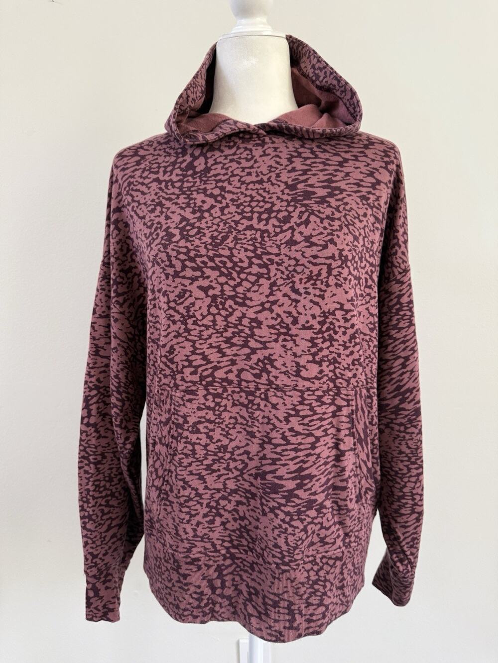 Athleta Women Pockets Cotton Modal Spandex LS Hooded Sweater Top M(1XL)